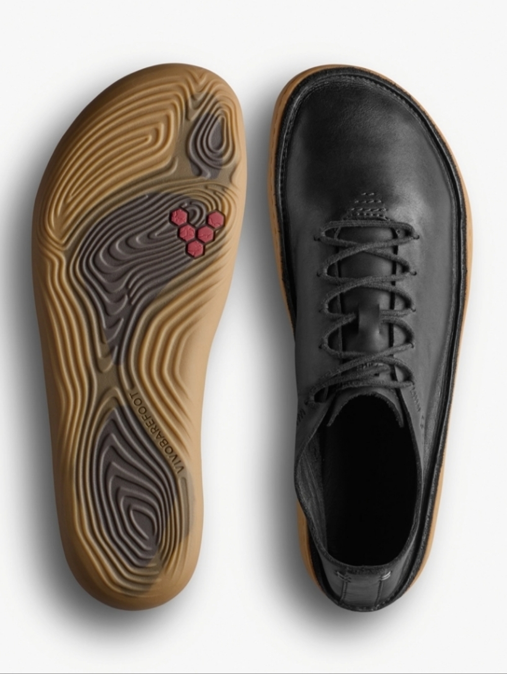 Sensus Moc Leather Laceup Black Barefoot Wide Toe Box Shoes